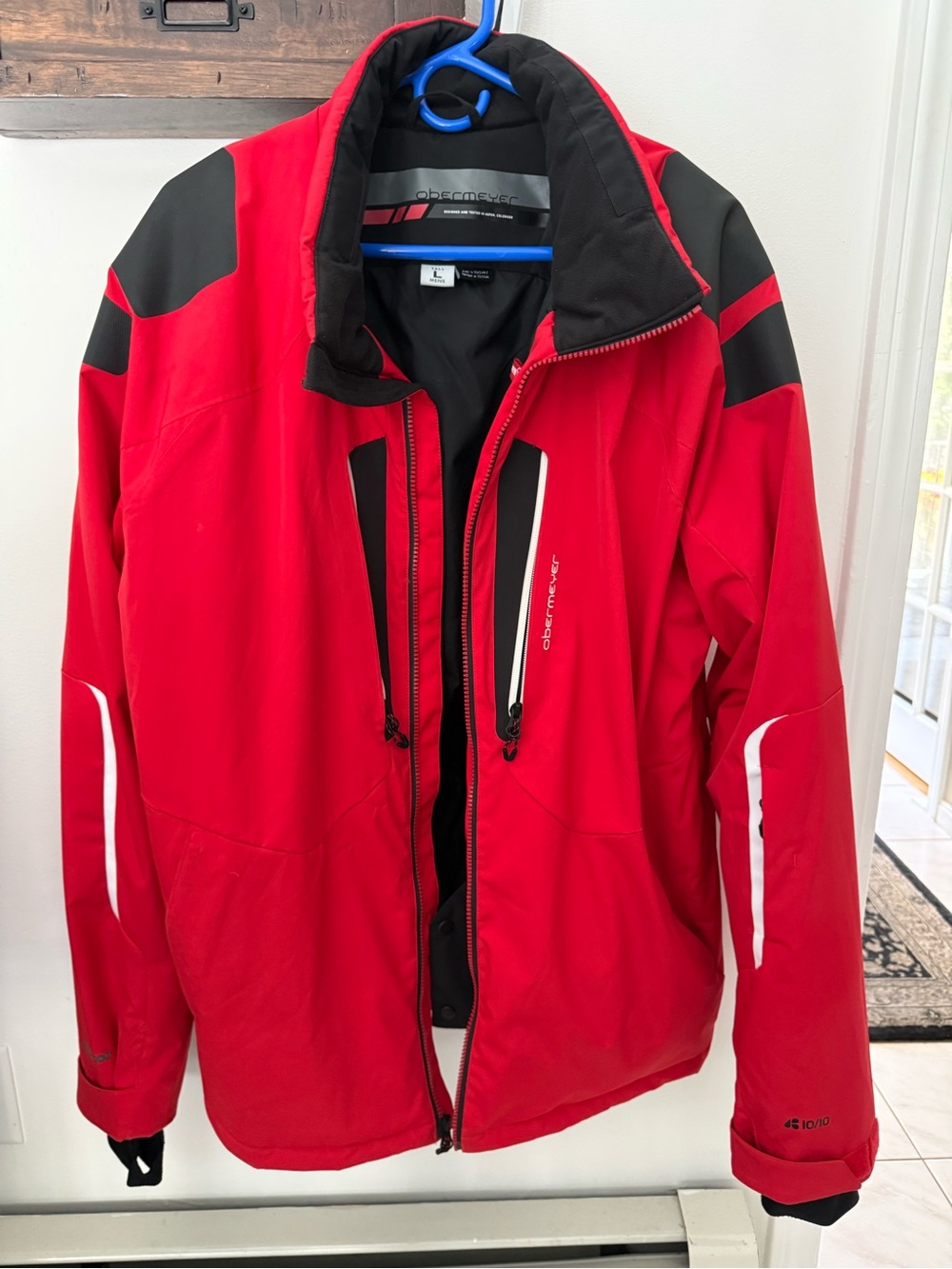 Obermeyer Red Ski Jacket with Black and White Accents